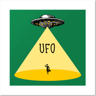UFO Funny Alien Posters and Art